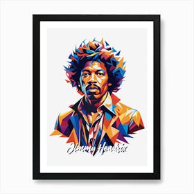 Jimmy Hendrix 01 Portrait Music Icon Style WPAP Pop Art Art Print