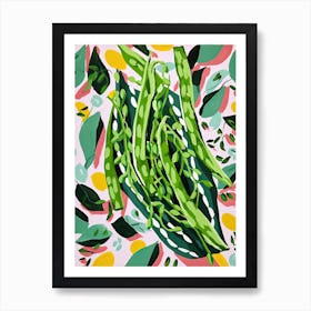 Sugar Snap Peas Summer Illustration 3 Art Print