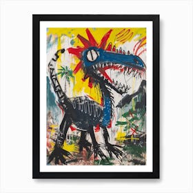 Wild Cartoon Brushstroke Dinosaur 4 Art Print