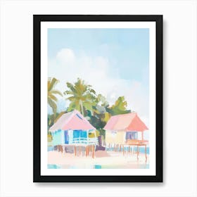 Tropical Beach Huts Art Print