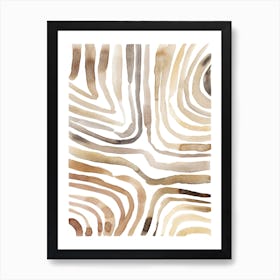 Abstract Watercolor Line Art Art Print