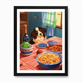 Dog And Pasta 8 Art Print