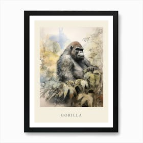 Beatrix Potter Inspired  Animal Watercolour Gorilla 3 Art Print