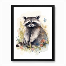 A Honduran Raccoon Watercolour Illustration Storybook 2 Art Print