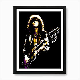 Jimmy Page American Rock Music Legend in Pop Art Art Print