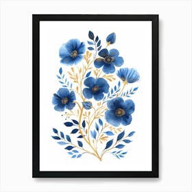 Blue Flowers 60 Art Print