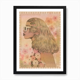 Summer Girl From 60s retro art Art Print