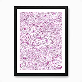 Linear Garden - Magenta Art Print