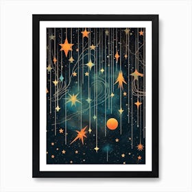 Artistic Solar Sistem Vintage Celestial 5 Art Print