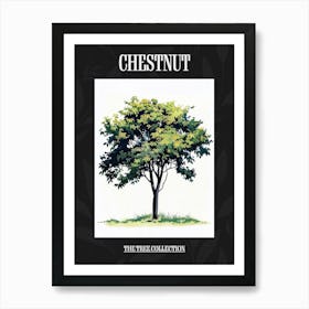 Chestnut Tree Pixel Illustration 4 Poster Art Print