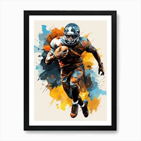 Football Player Running 1 Poster