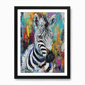 Zebra Brushstrokes 1 Art Print