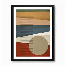 Colourful Lines And Shapes One Art Print