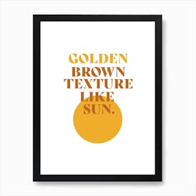 Golden Brown The Stranglers Inspired Retro Art Print