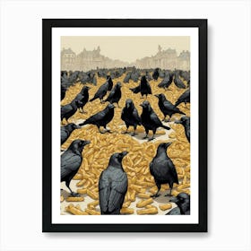 Crows In The Street Art Print