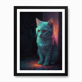 Cat In The Dark Art Print