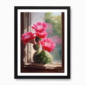 Rebutia Cactus On A Window  1 Art Print