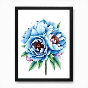 Blue Peonies 6 Art Print