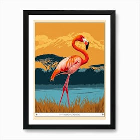 Greater Flamingo Lake Nakuru Nakuru Kenya Tropical Illustration 1 Poster Art Print