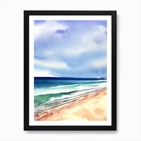 Fingal Bay Beach, Australia Watercolour Art Print