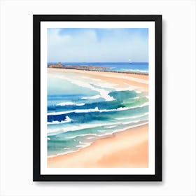 Praia Da Rocha, Algarve 2, Portugal Watercolour Art Print