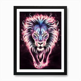 Neon Lion Art Print