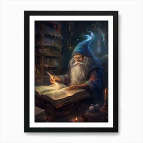 Wizard Reading Book 11 Art Print