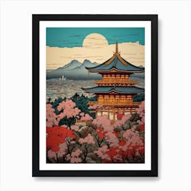 Kiyomizu Dera Temple, Japan Vintage Travel Art 1 Art Print