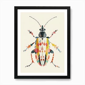 Colourful Insect Illustration Flea Beetle 18 Art Print