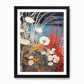 Fujibakama Japanese Silver Grass 3 Vintage Botanical Woodblock Art Print