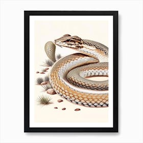 Western Diamondback Rattlesnake Vintage Art Print