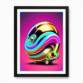 Snail With Discoball On Its Back 1 Pop Art Art Print