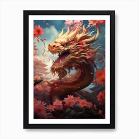 Chinese New Year Dragon Illustration 3 Art Print