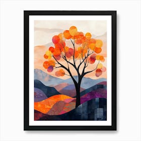 Modern Orange Tree 5 Art Print