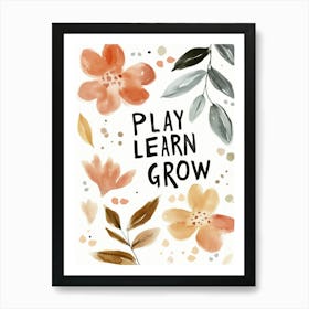 Play Learn Grow No 3 Art Print