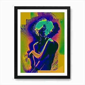 Dramatic, portrait of a woman, yellow, "Another Day" Art Print