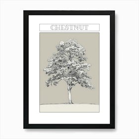 Chestnut Tree Minimalistic Drawing 1 Poster Art Print