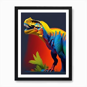 Allosaurus Fragilis Primary Colours Dinosaur Art Print