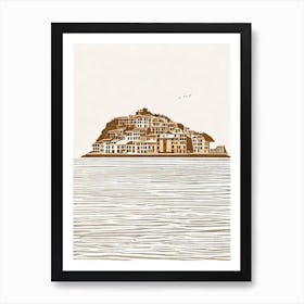 Cinque Terre 1 Liguria Boho Landmark Illustration Art Print