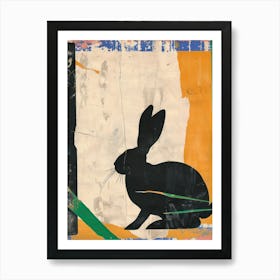 Rabbit 3 Cut Out Collage Art Print