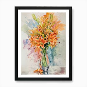 Orange Lilies Art Print