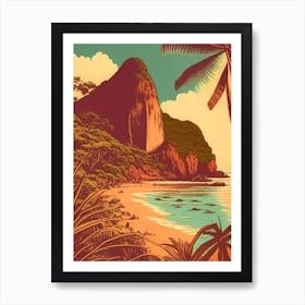 Fernando De Noronha Brazil Vintage Sketch Tropical Destination Art Print