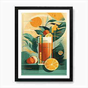 Mai Tai Cocktail Mid Century Modern 4 Art Print