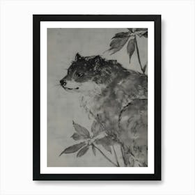 Dark Gothic Fox Art Print