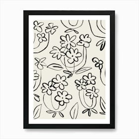 Hand drawn Flowers Art Print