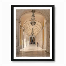 Gallery next to Praca do Commercio in Lisbon, Portugal - summer nature and travel photography by Christa Stroo Photography Art Print