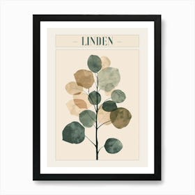 Linden Tree Minimal Japandi Illustration 3 Poster Art Print