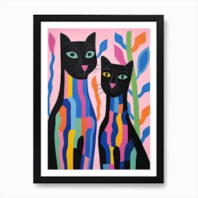 Colourful Kids Animal Art Black Panther Art Print
