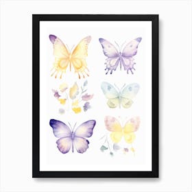 Watercolor Butterflies 4 Art Print