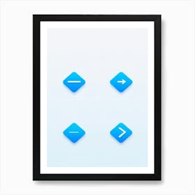 Arrow Icons For A Web Navigation Bar Minimalist Design With A Sleek Translucent Blue Overlay Drop (5) Art Print